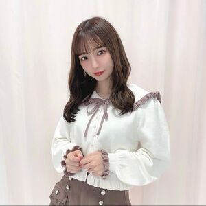 Honey Cinnamon Color Scheme Frill Knit Cardigan